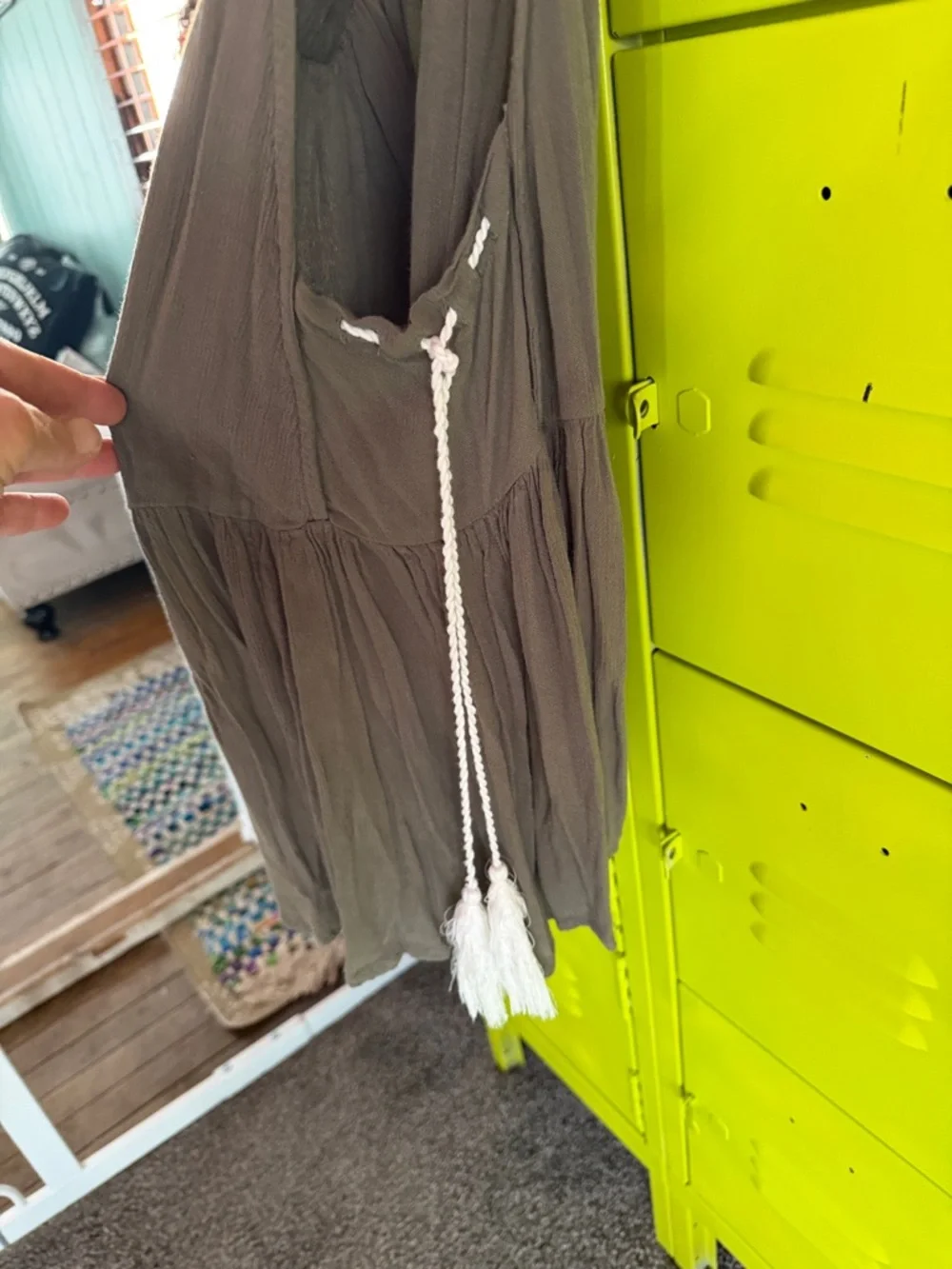 O'Neill Olive Green Boho Embroidered Spaghetti Strap Camisole - Picture 2 of 4